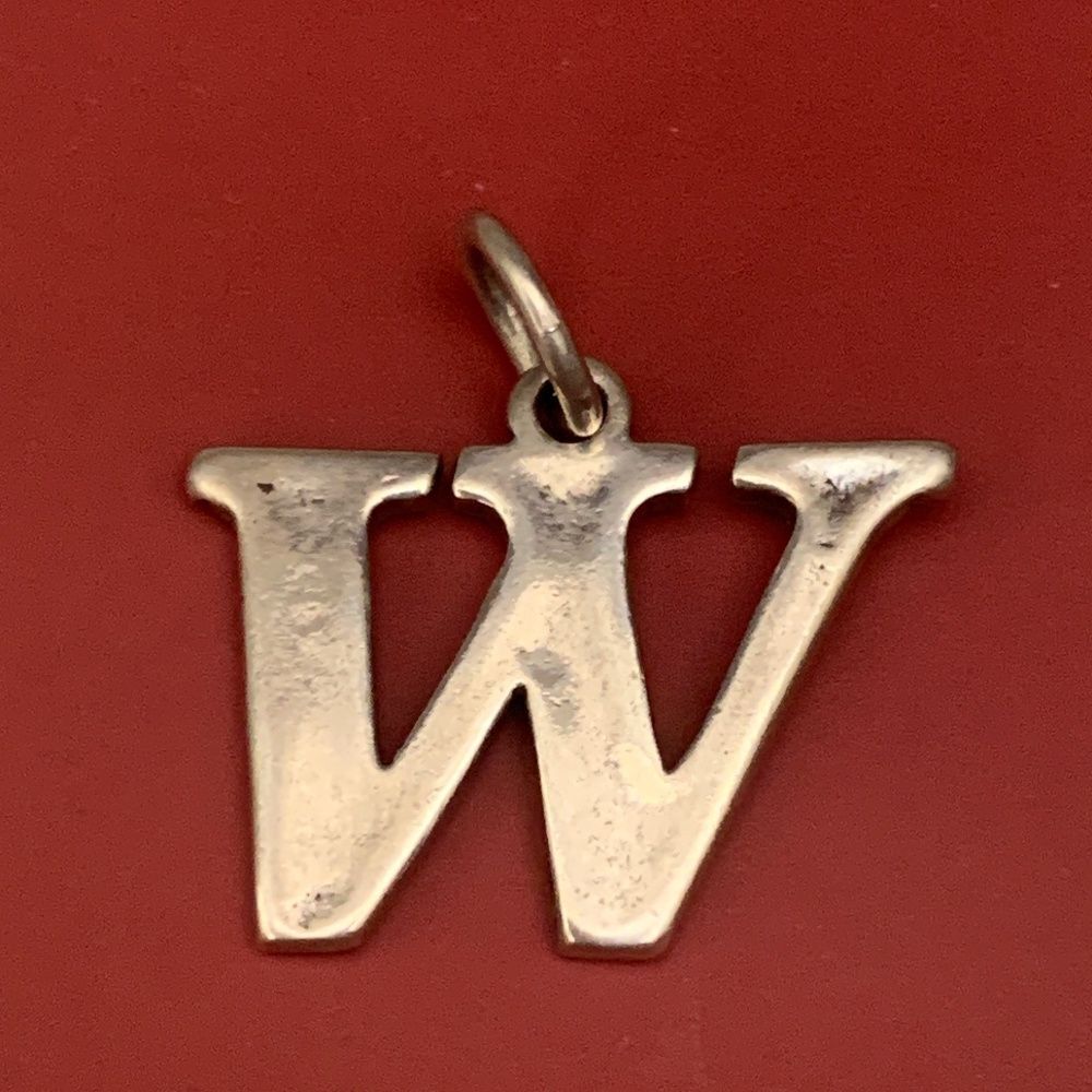 .925 Letter W Sterling Silver Jewelry Charm #alphabet #large W #teacher